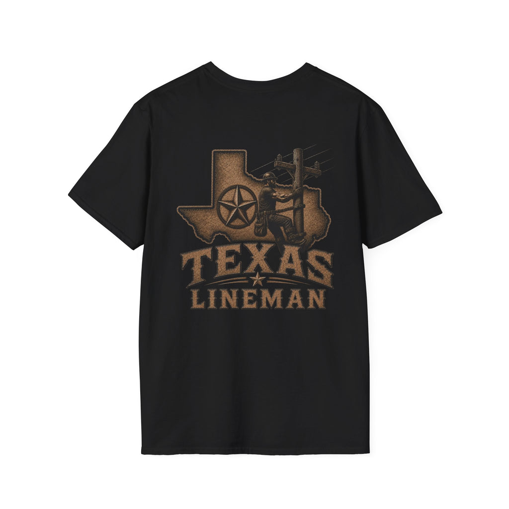 LineDaddy-TX Lineman T-Shirt White Logo