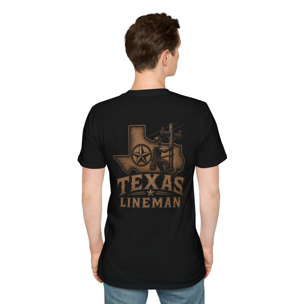 LineDaddy-TX Lineman T-Shirt White Logo