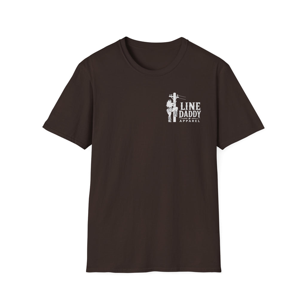 LineDaddy-TX Lineman T-Shirt White Logo