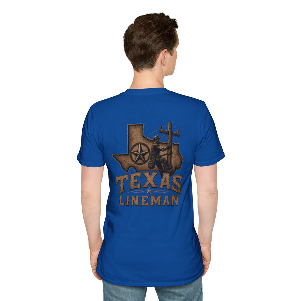 LineDaddy-TX Lineman T-Shirt White Logo