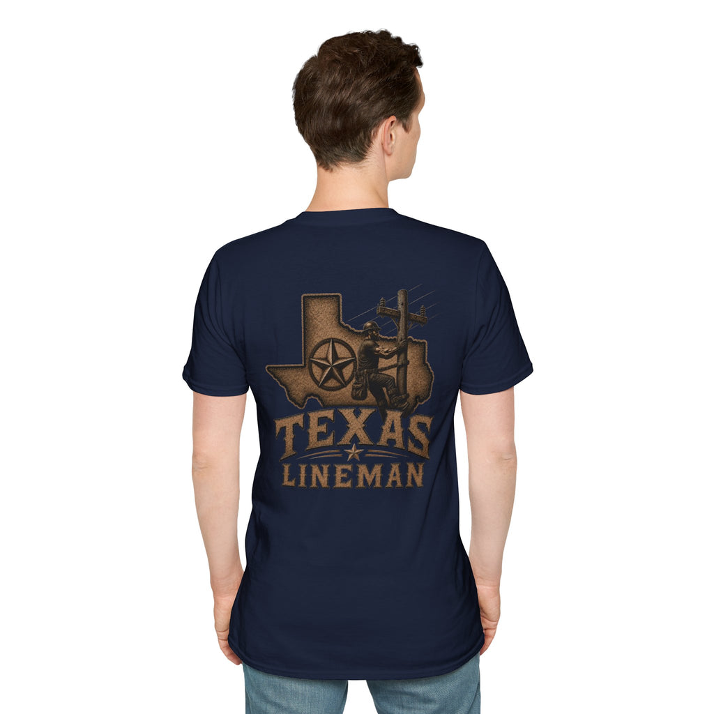 LineDaddy-TX Lineman T-Shirt White Logo