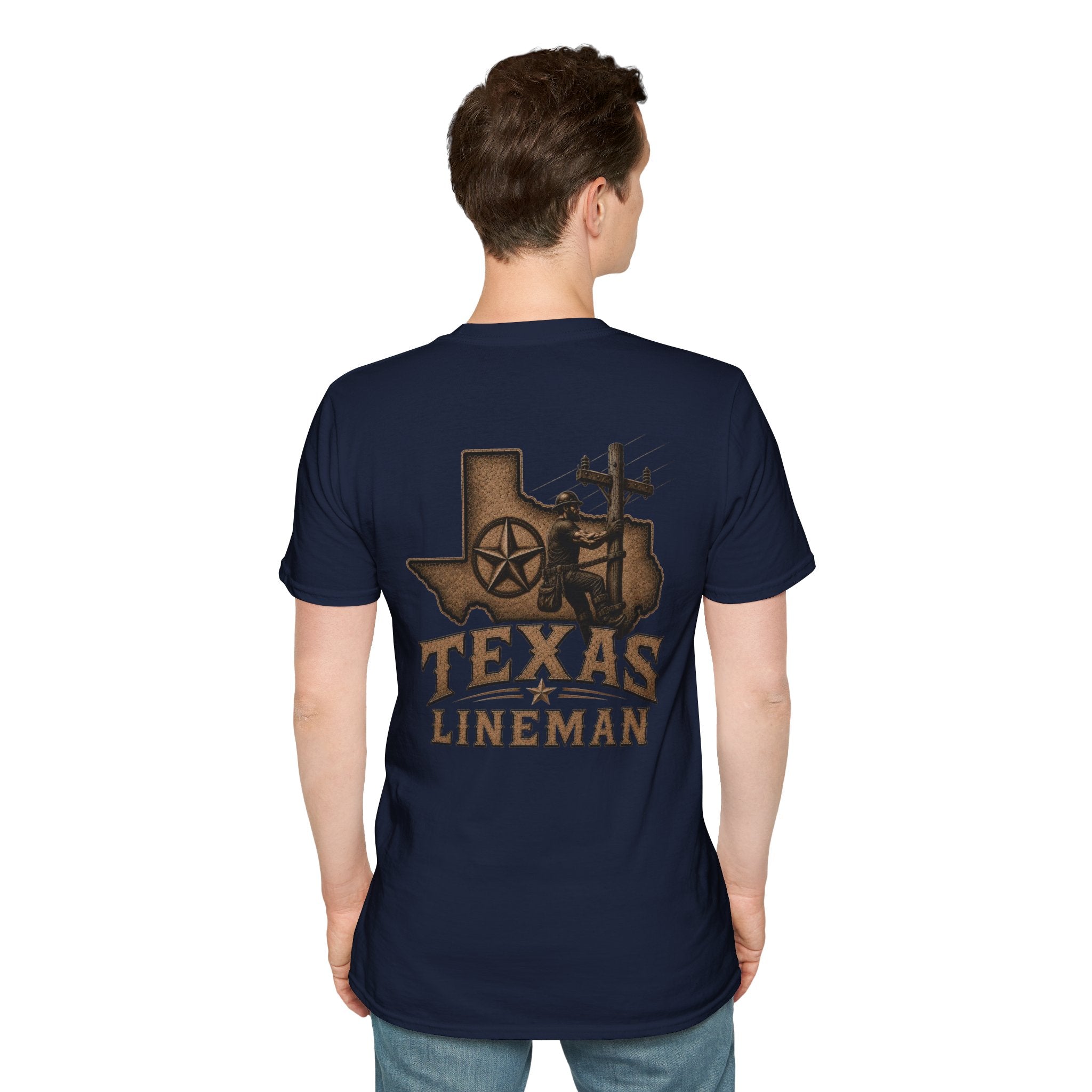 LineDaddy-TX Lineman T-Shirt White Logo