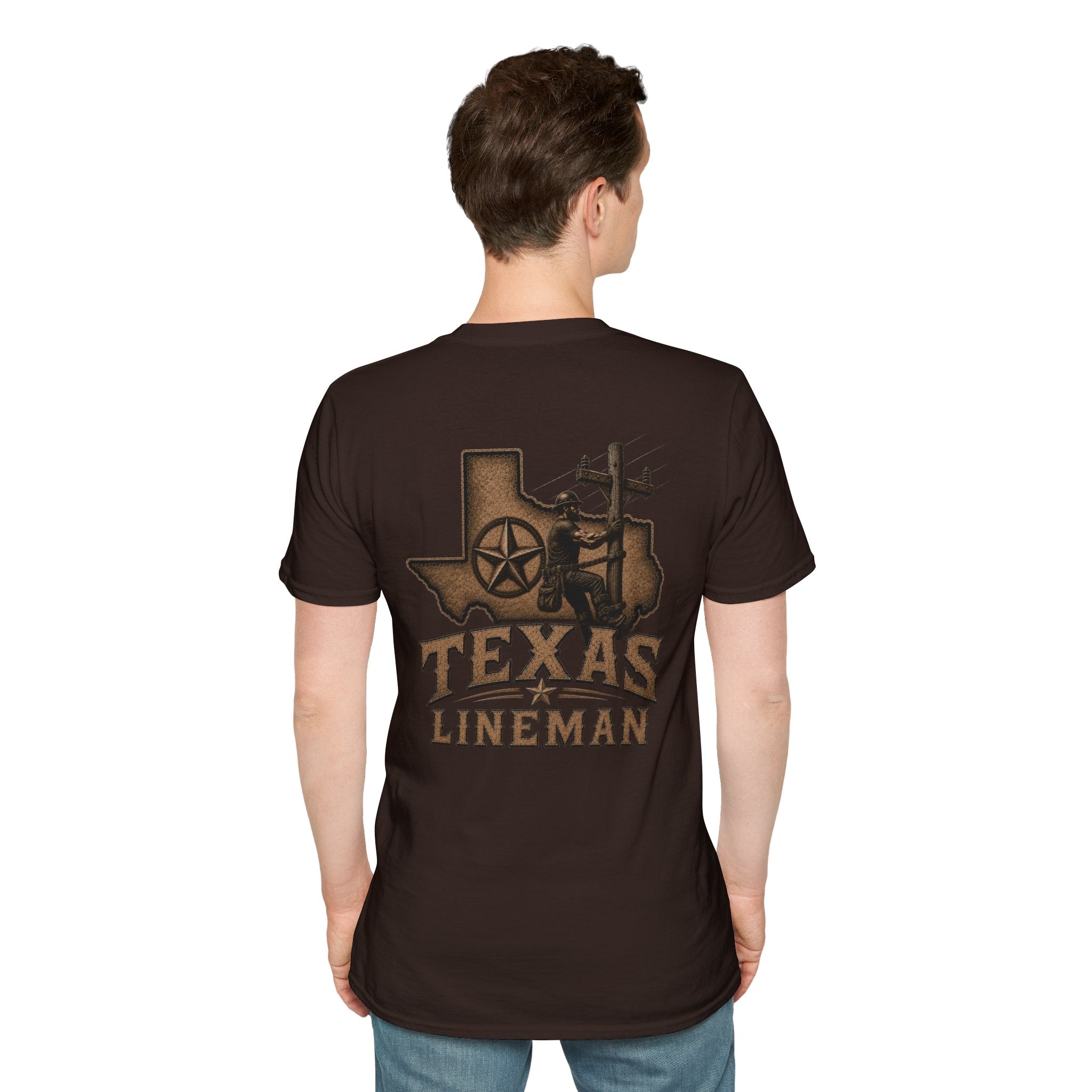 LineDaddy-TX Lineman T-Shirt White Logo
