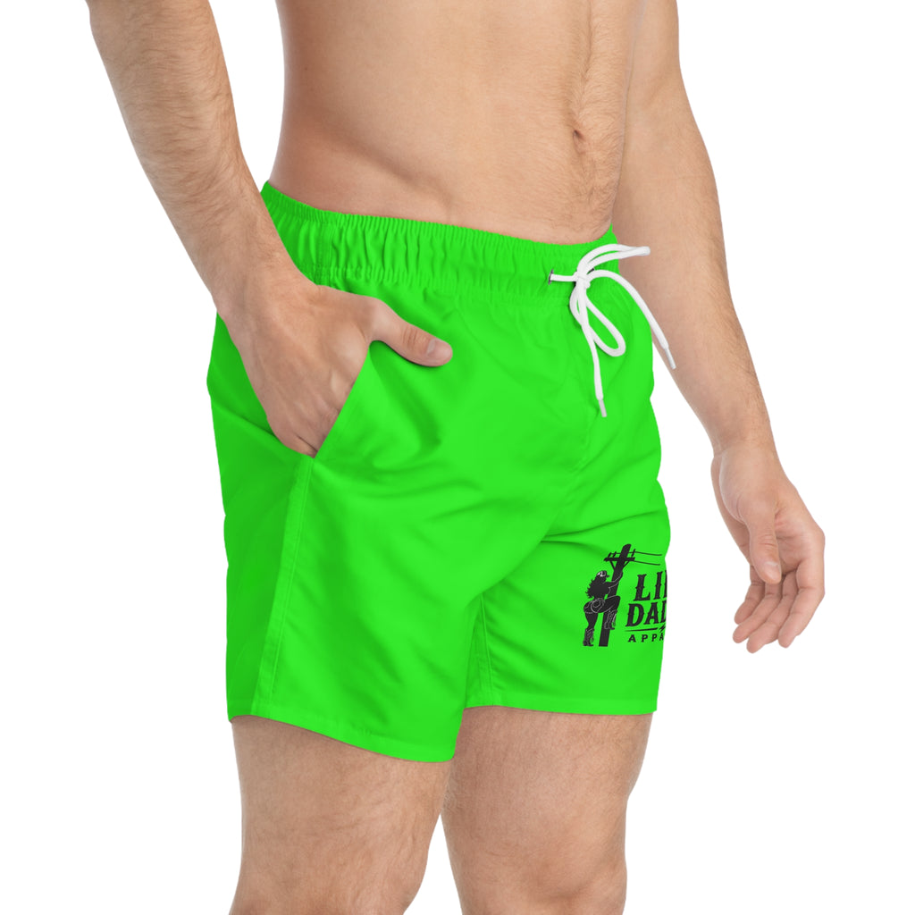 LineDaddy Apparel Neon Green Swim Trunks