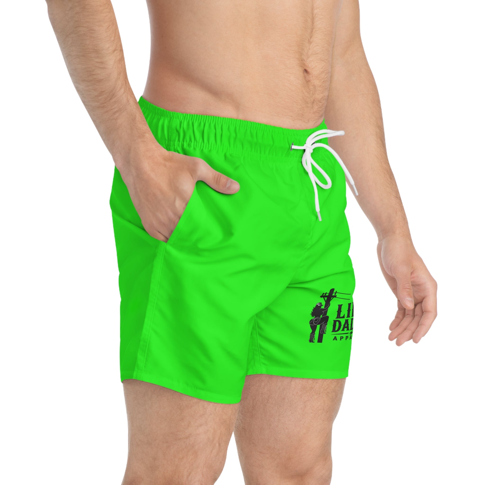 LineDaddy Apparel Neon Green Swim Trunks