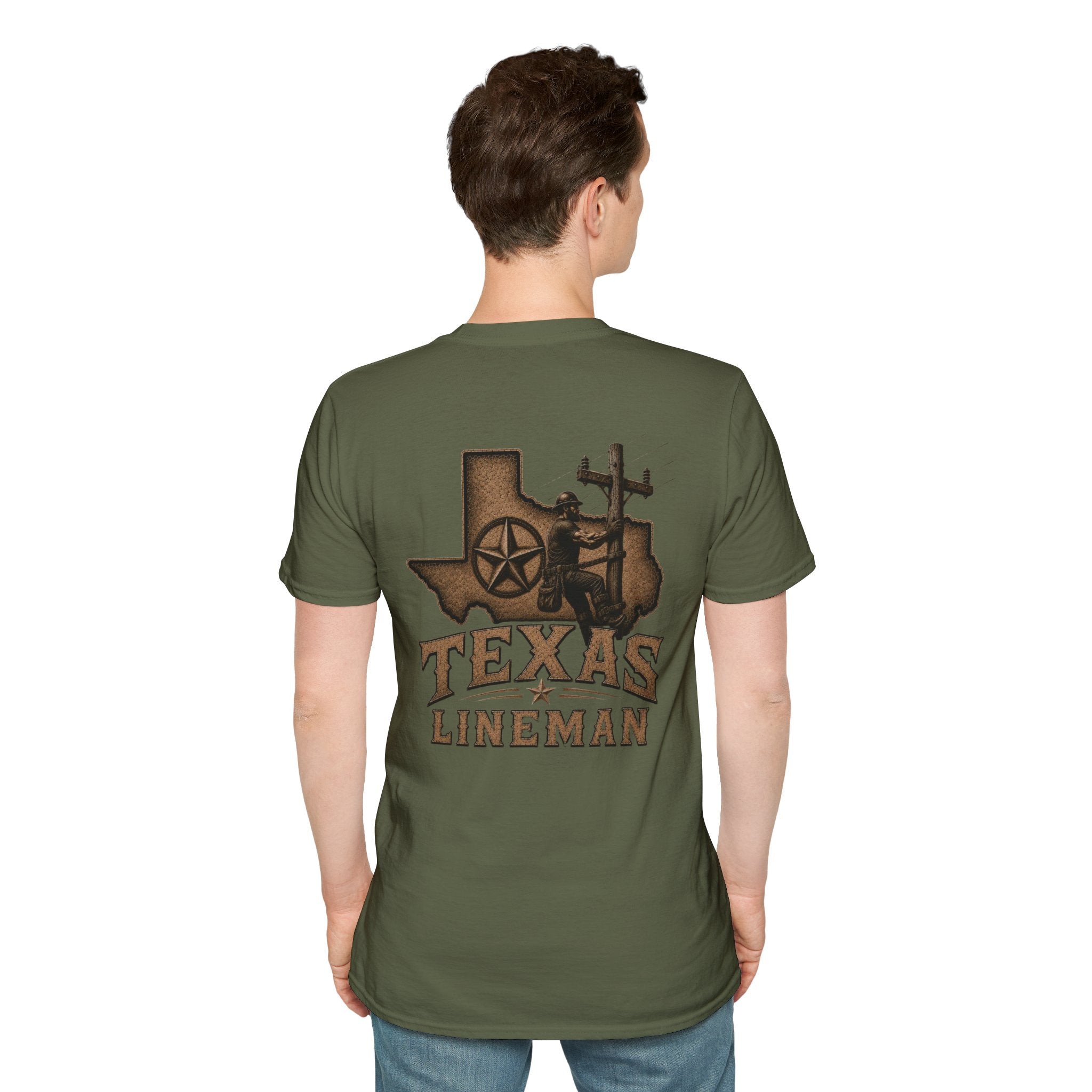 LineDaddy-TX Lineman T-Shirt White Logo