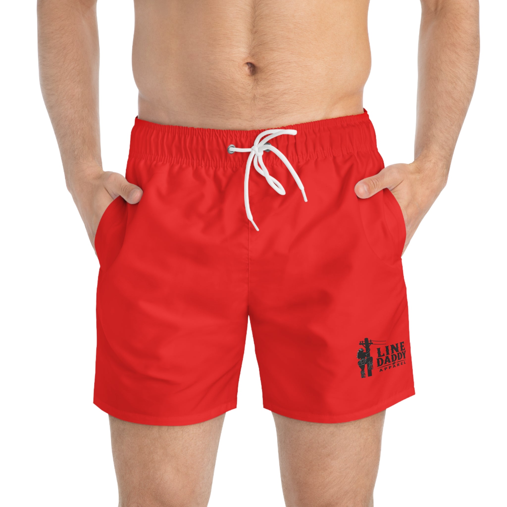 LineDaddy Red Swimwear-Small Logo