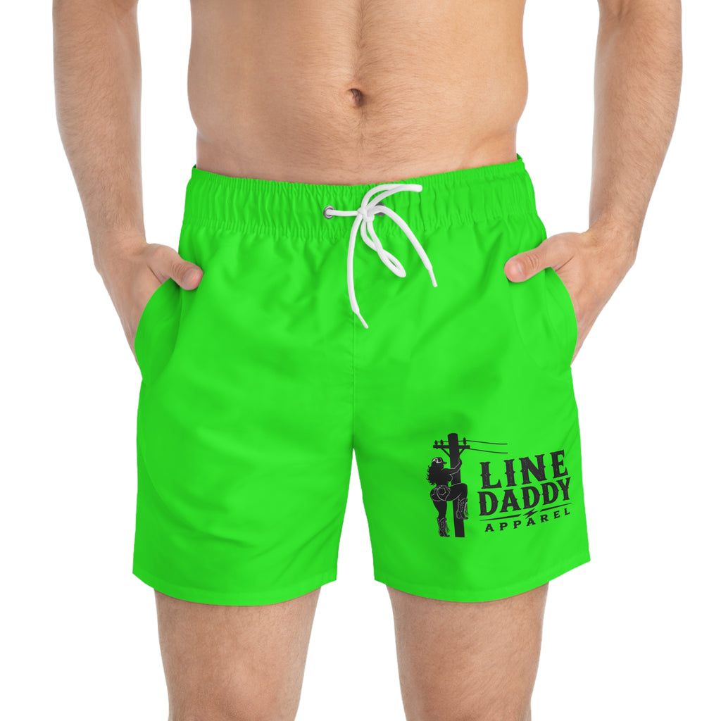 LineDaddy Apparel Neon Green Swim Trunks